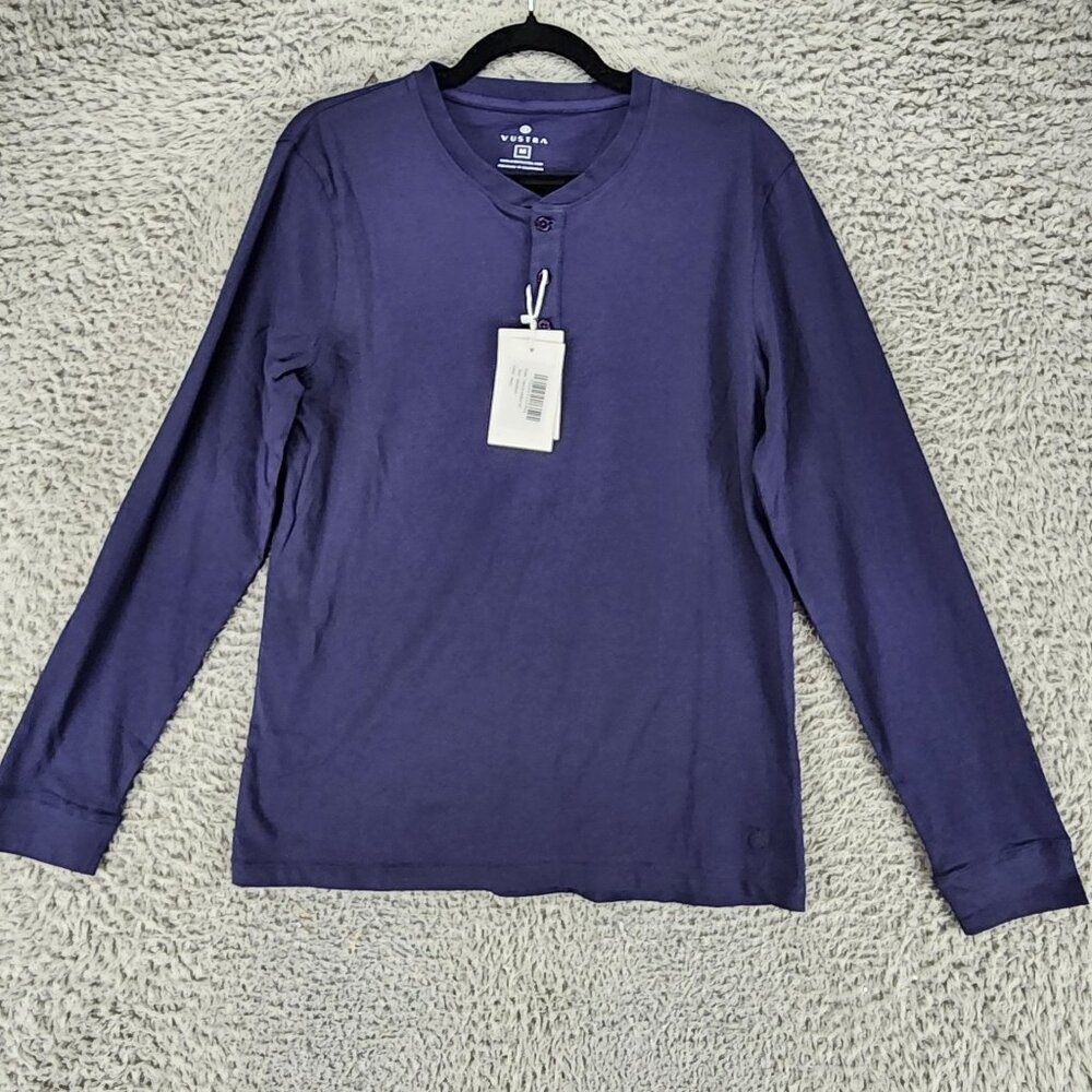 Vustra Shirt Mens Medium Blue Long Sleeve Henley *NWT*